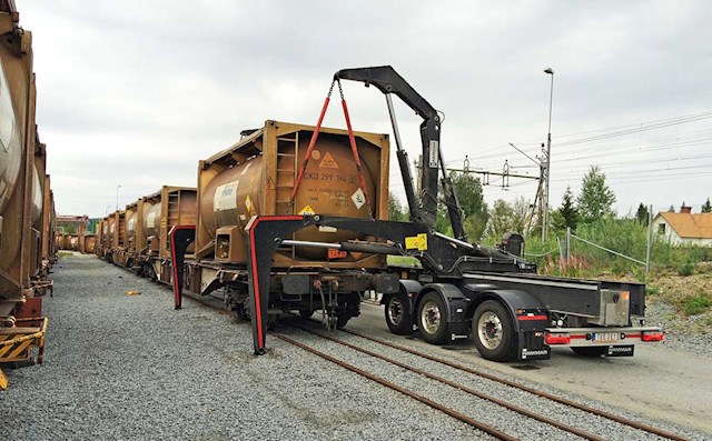 Side loader Railwagon transfer intermodal